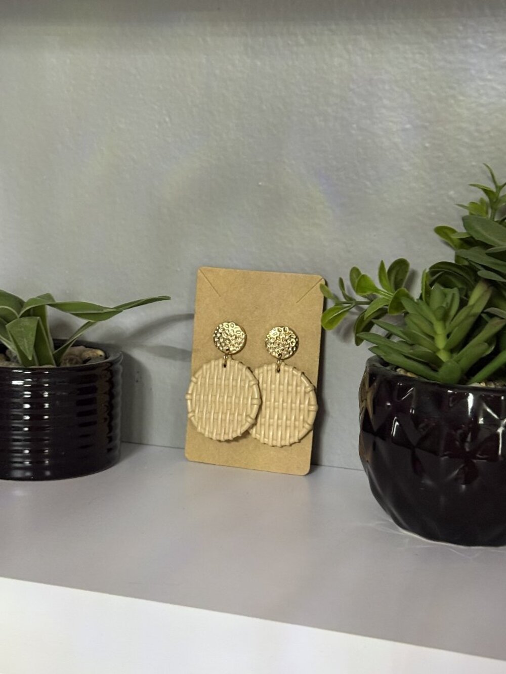 Tan & Gold Earrings From My Small Business